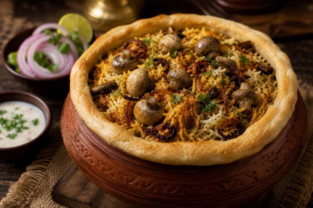 Chitti Muthyala Mushroom Biryani